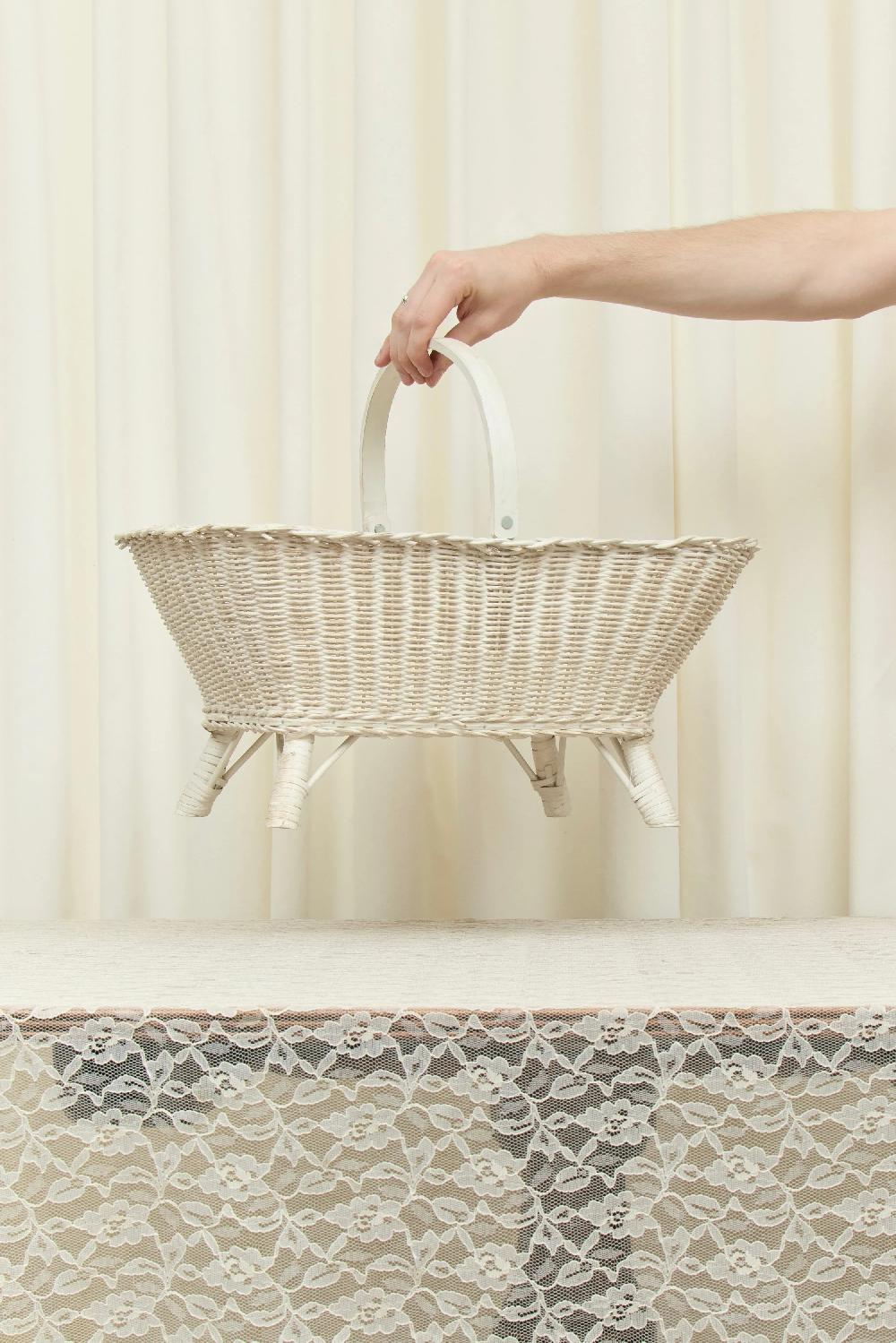 Tanner Fletcher Vintage Footed Wicker Basket