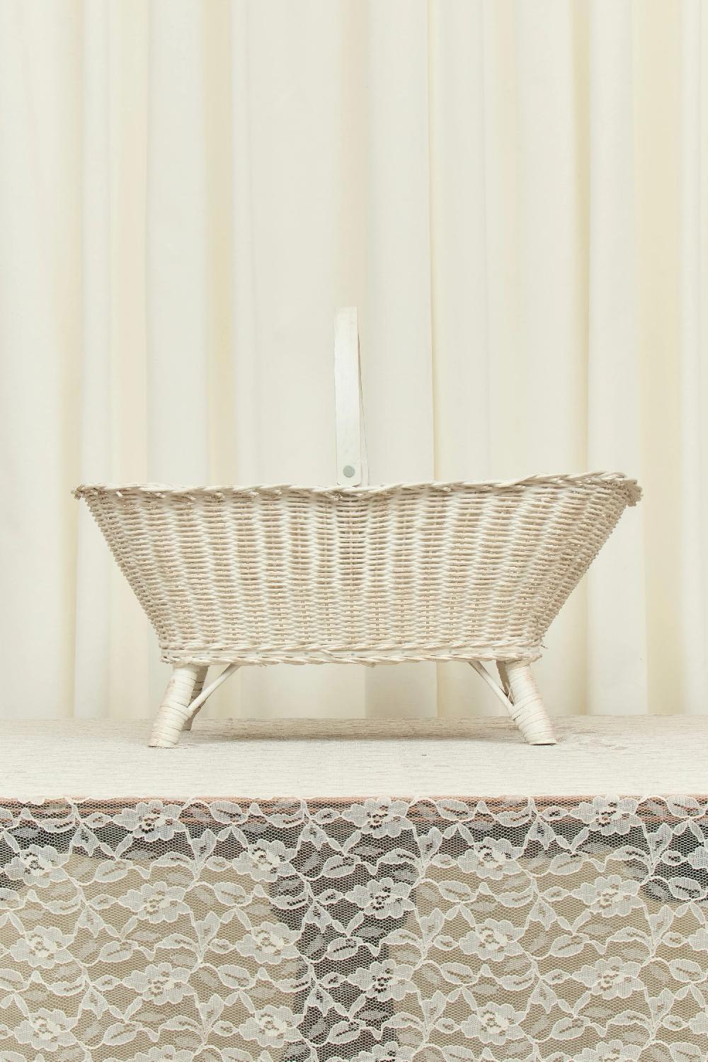 Tanner Fletcher Vintage Footed Wicker Basket