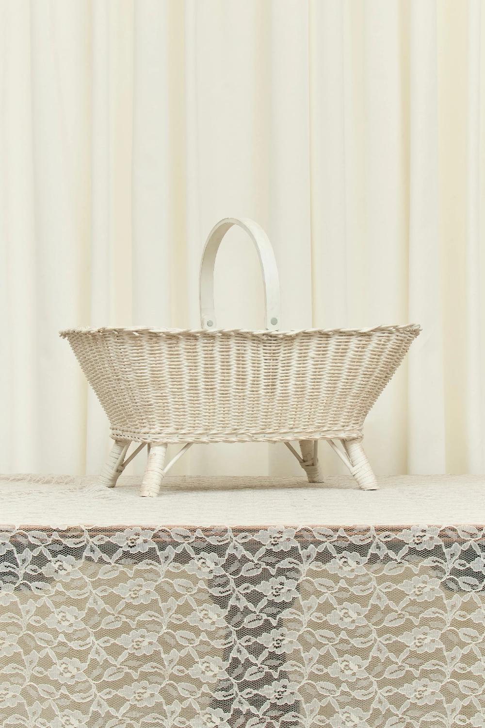tanner fletcher Vintage Footed Wicker Basket