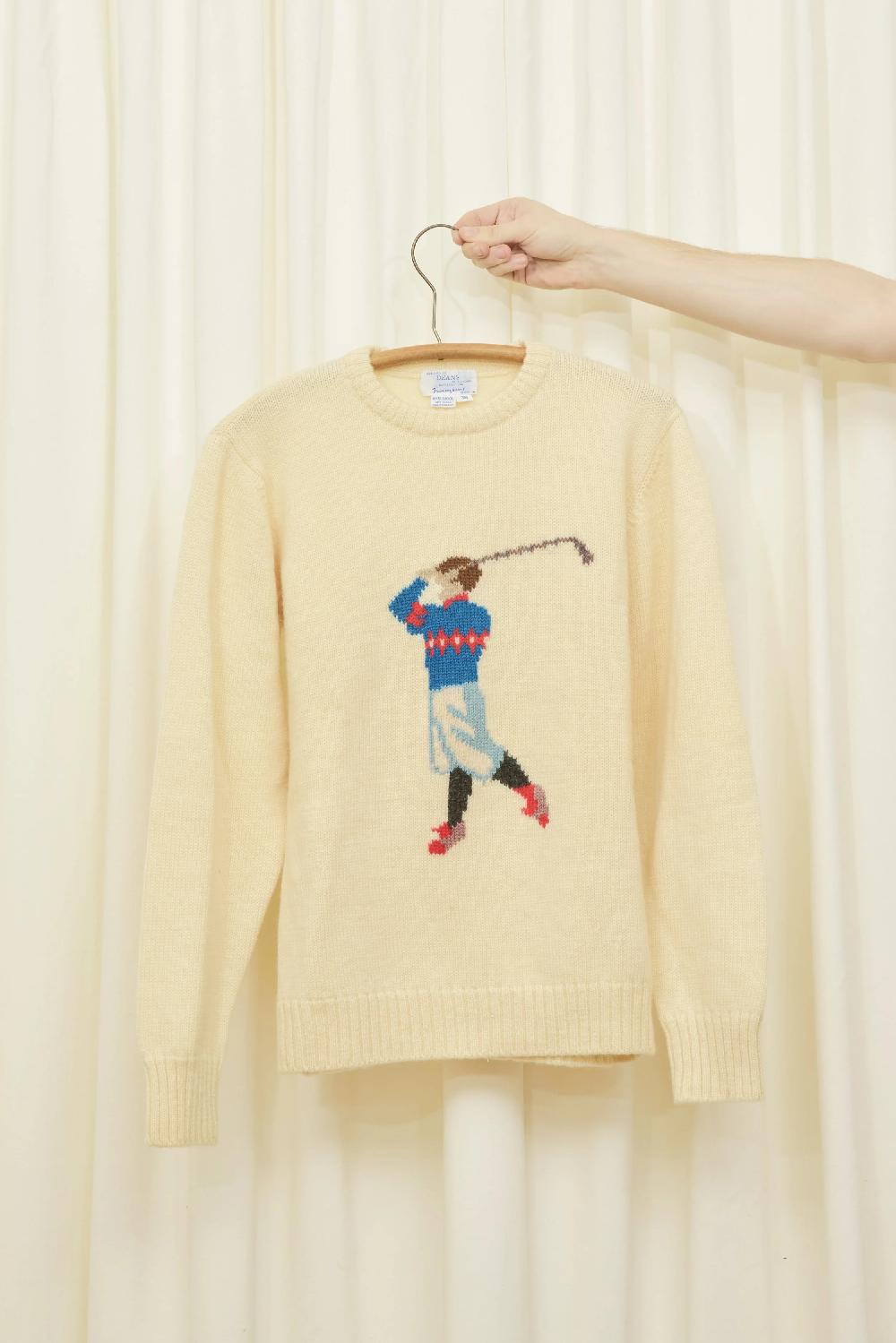 tanner fletcher Vintage Golf Intarsia Sweater S