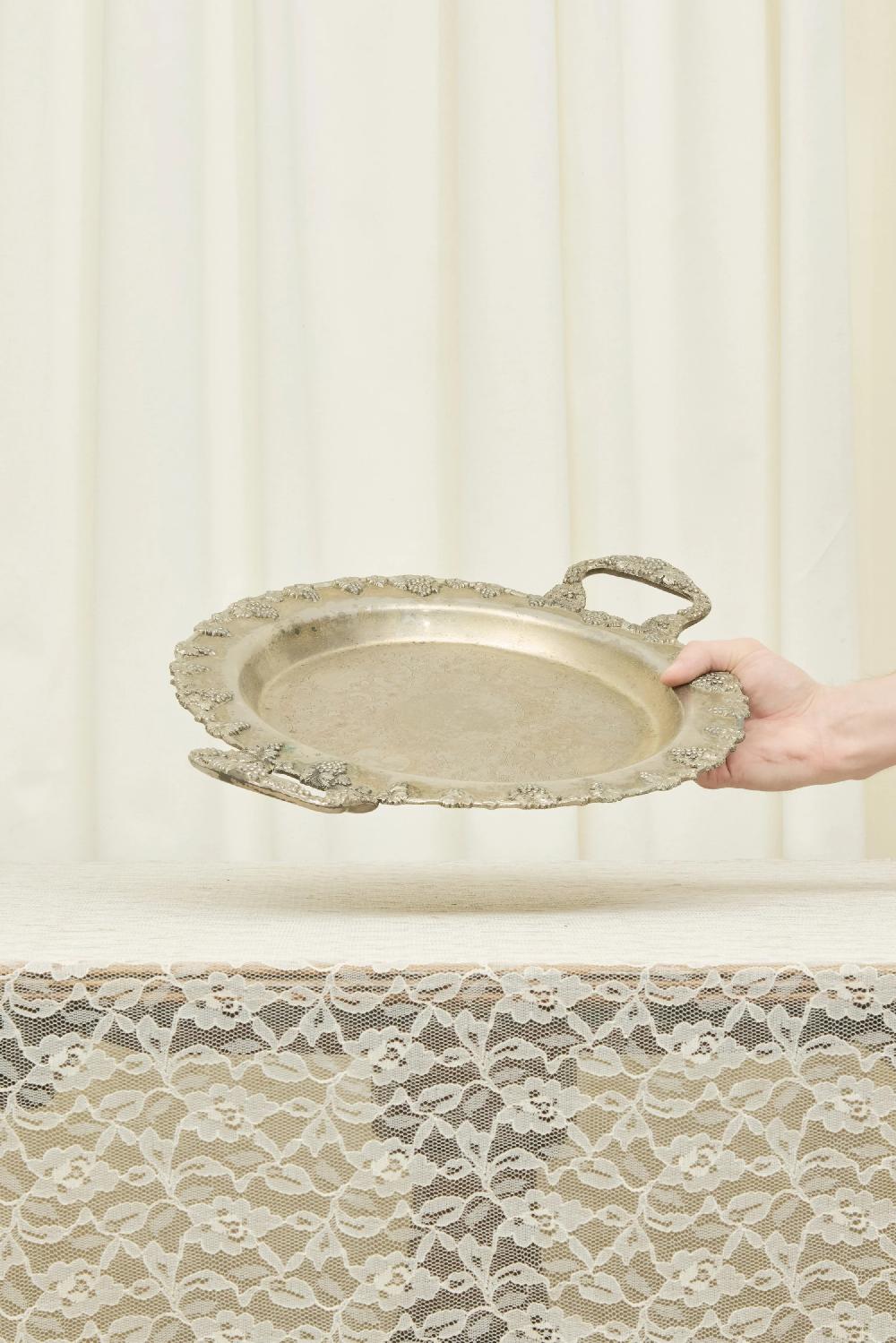 Tanner Fletcher Vintage Grapevine Silver Platter