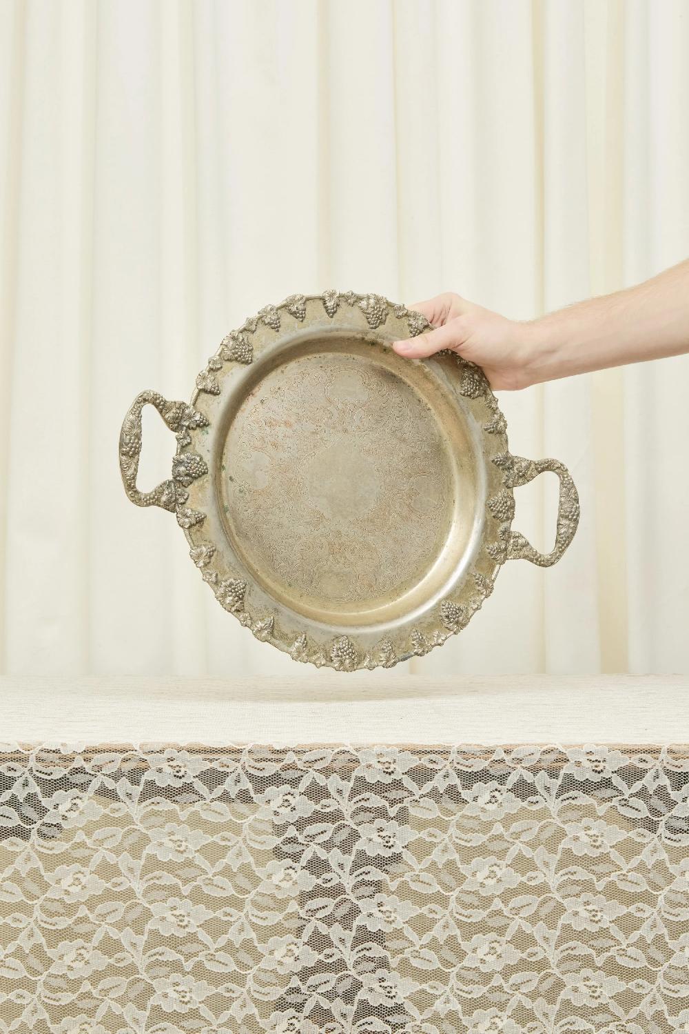 tanner fletcher Vintage Grapevine Silver Platter