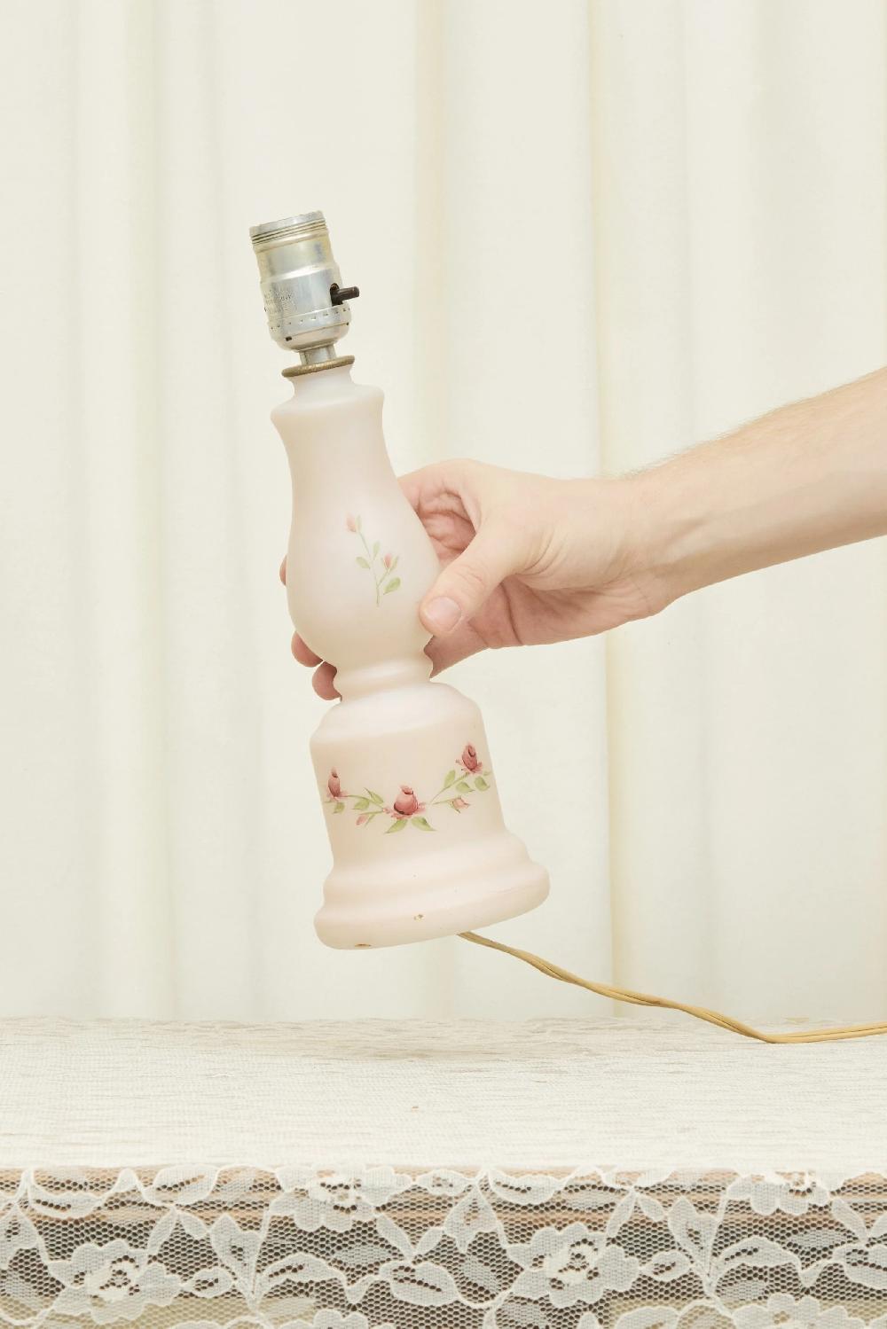 Tanner Fletcher Vintage Hand-Painted Rose Lamp