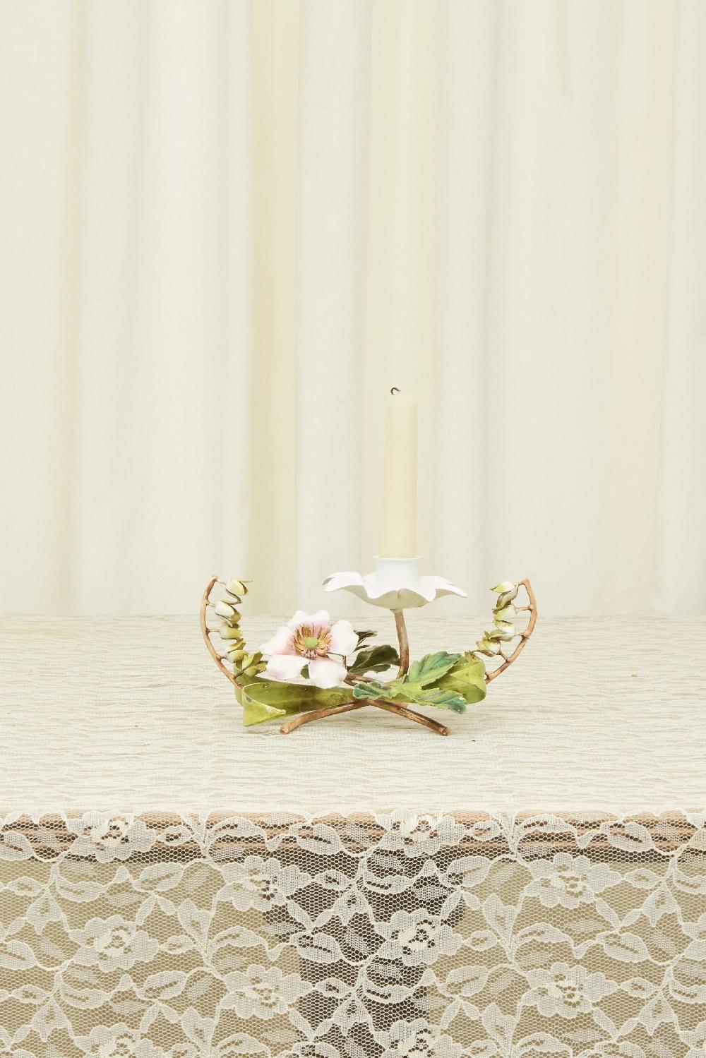 tanner fletcher Vintage Metal Flower Candle Holder