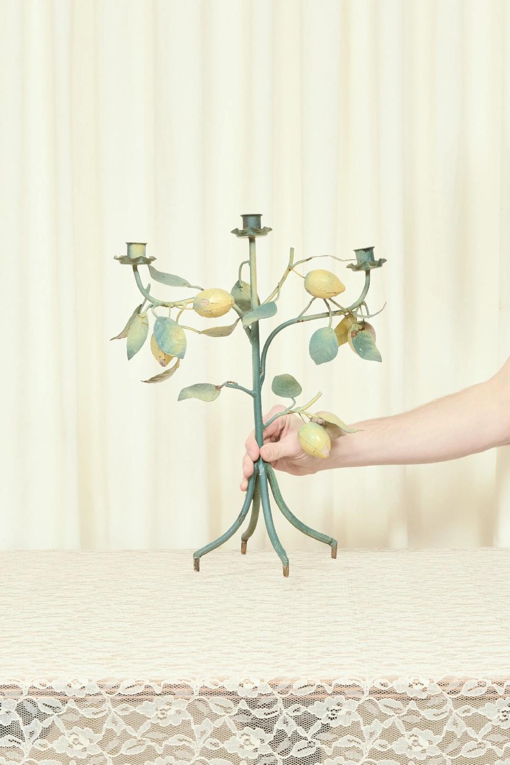 Tanner Fletcher Vintage Metal Lemon Candle Holder