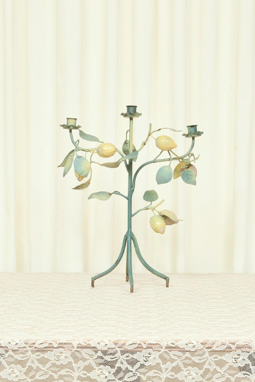 tanner fletcher Vintage Metal Lemon Candle Holder