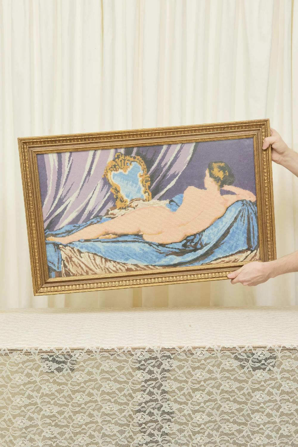 tanner fletcher Vintage Nude Woman Needlepoint