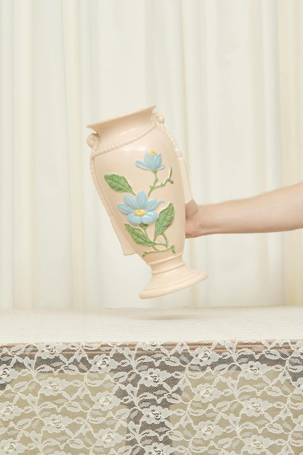 tanner fletcher Vintage Pink Floral Vase