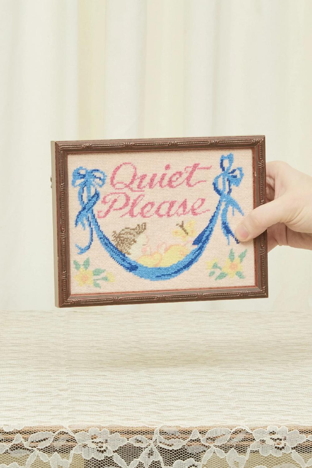 Tanner Fletcher Vintage Quiet Please Needlepoint