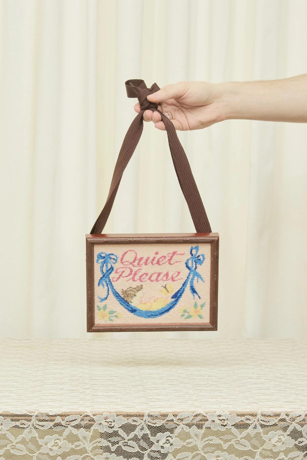 tanner fletcher Vintage Quiet Please Needlepoint