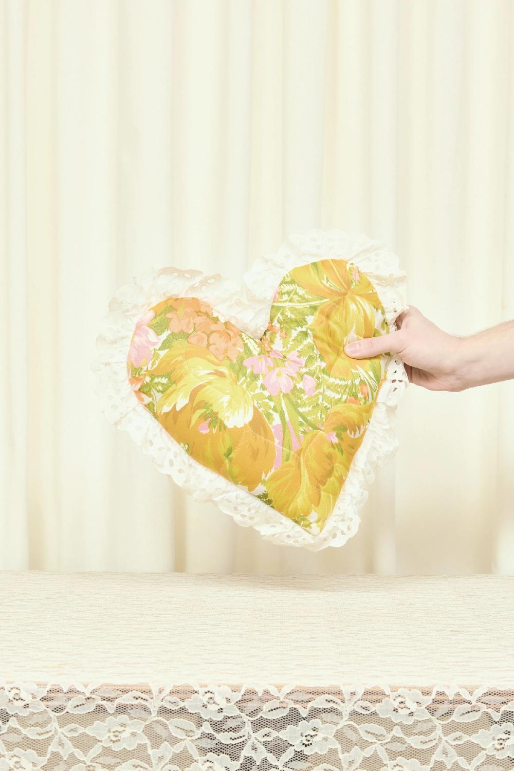 tanner fletcher Vintage Quilted Heart Pillow