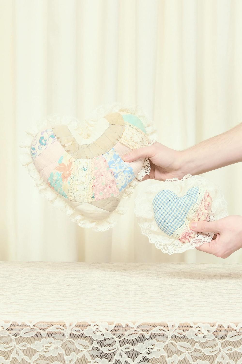 tanner fletcher Vintage Quilted Heart Pillow Set/2