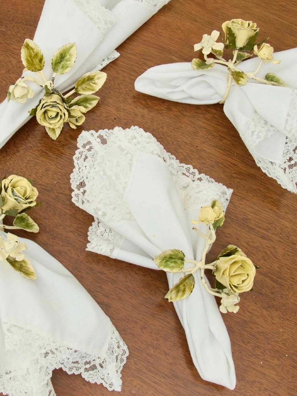 Tanner Fletcher Vintage Rose Napkin Rings Set Of 4