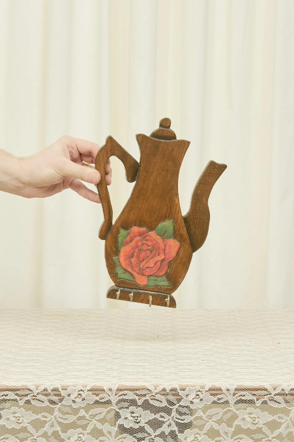 Tanner Fletcher Vintage Rose Teapot Wall Hook