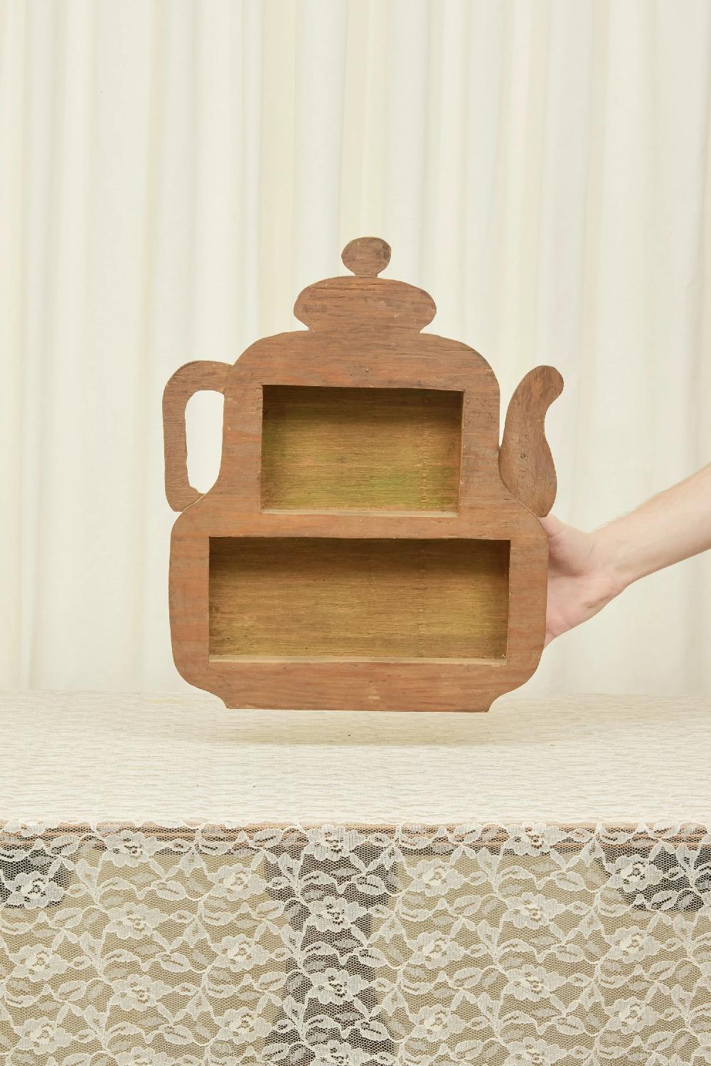 Tanner Fletcher Vintage Wooden Teapot Wall Shelf