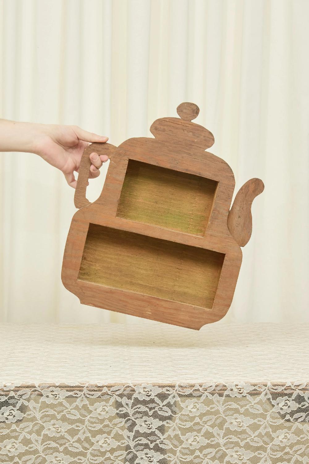 Tanner Fletcher Vintage Wooden Teapot Wall Shelf