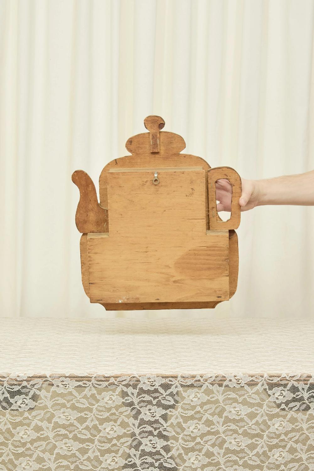 Tanner Fletcher Vintage Wooden Teapot Wall Shelf
