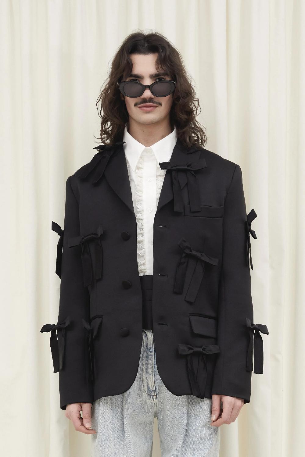 Tanner Fletcher Walt Monochromatic Bow Blazer