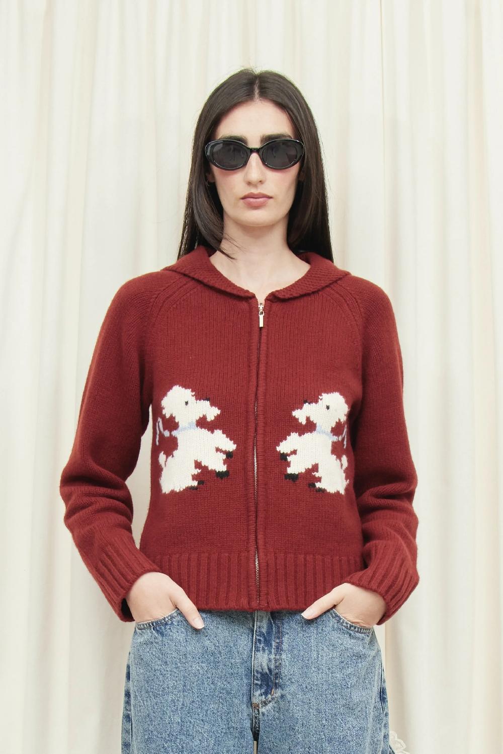 Tanner Fletcher Wellington Poodle Zip-Up Sweater