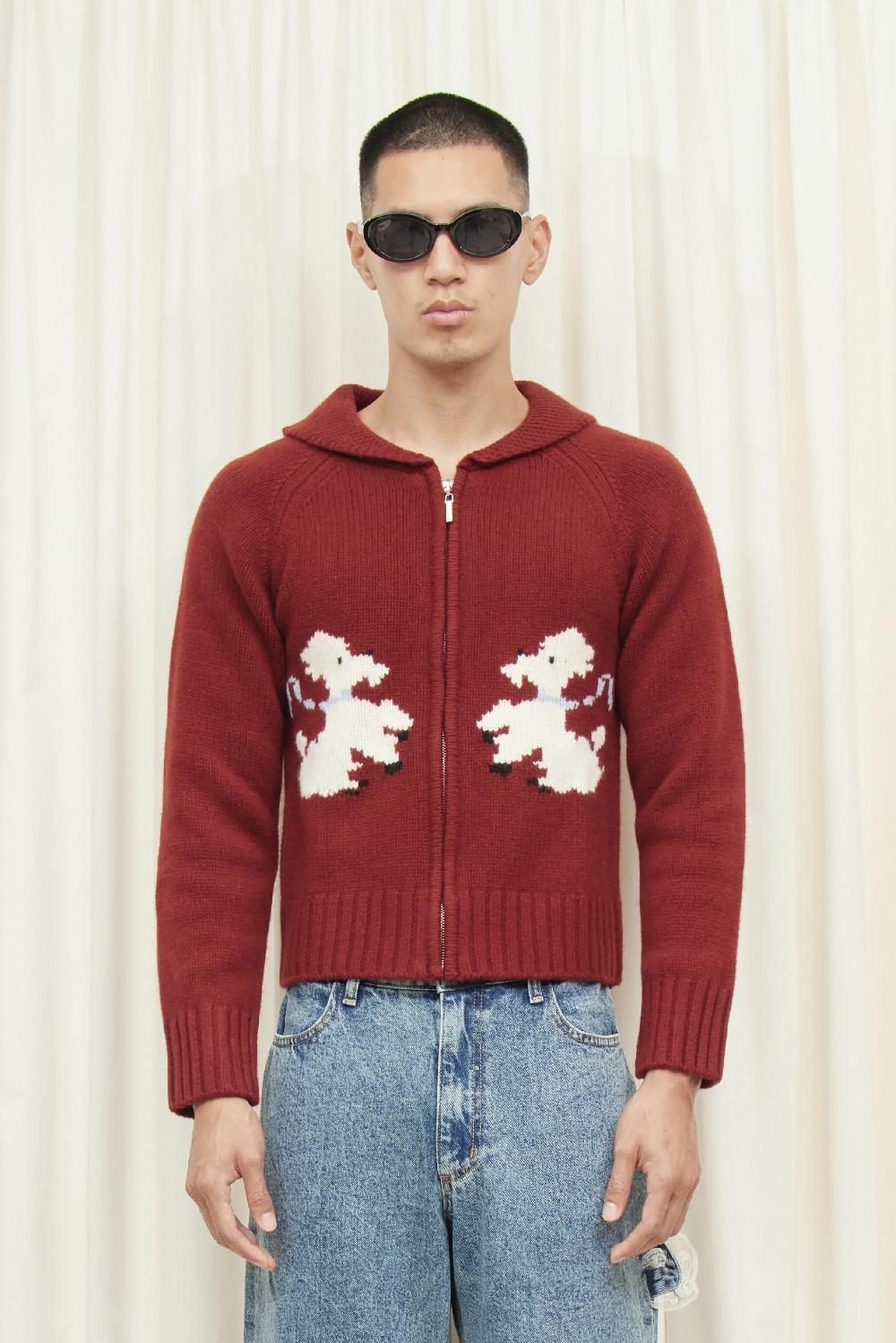 Tanner Fletcher Wellington Poodle Zip-Up Sweater