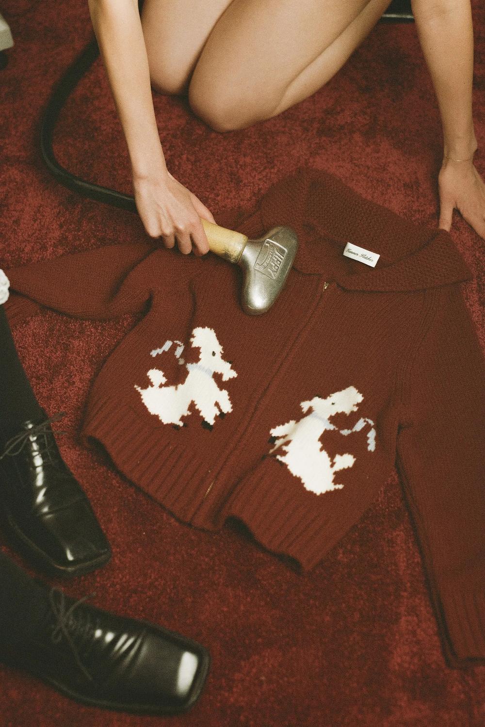 tanner fletcher Wellington Poodle Zip-Up Sweater