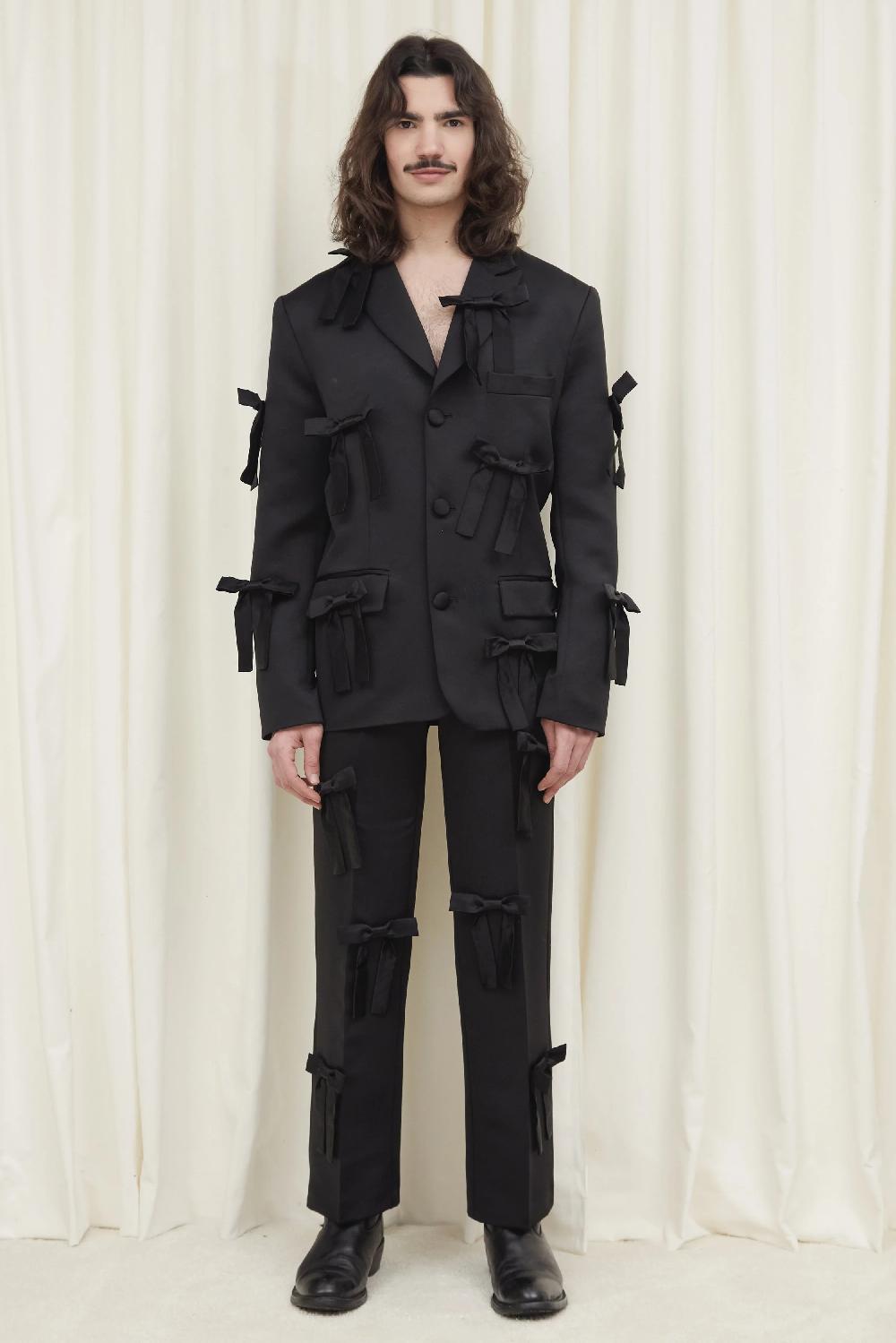 Tanner Fletcher Willie Monochromatic Bow Trouser