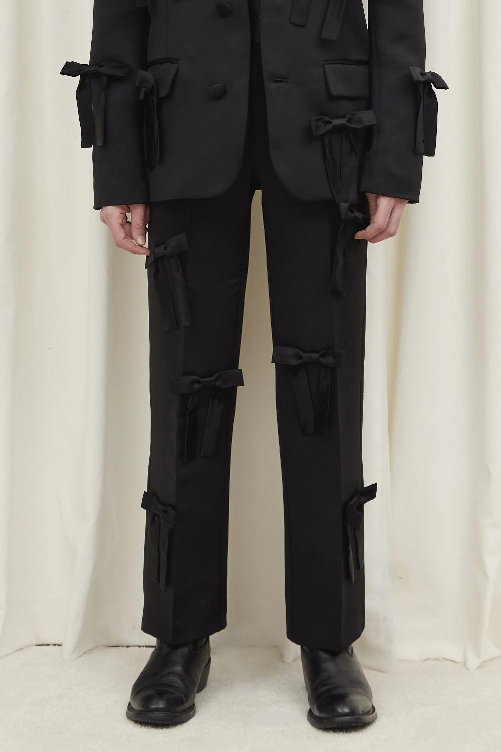 tanner fletcher Willie Monochromatic Bow Trouser