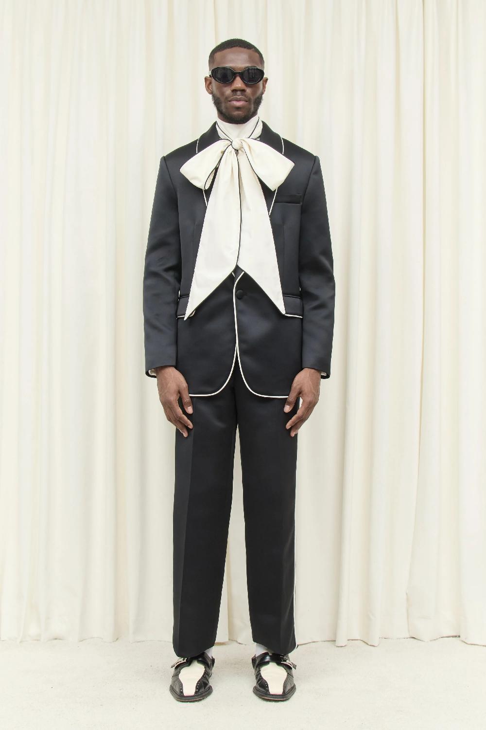 Tanner Fletcher Willie Piped Satin Trouser