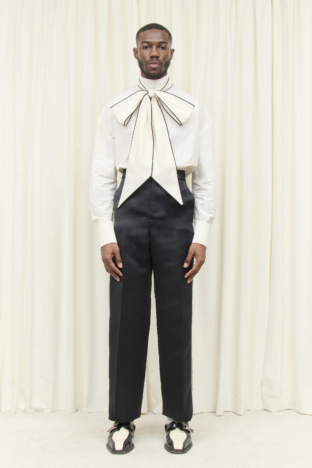 Tanner Fletcher Willie Piped Satin Trouser