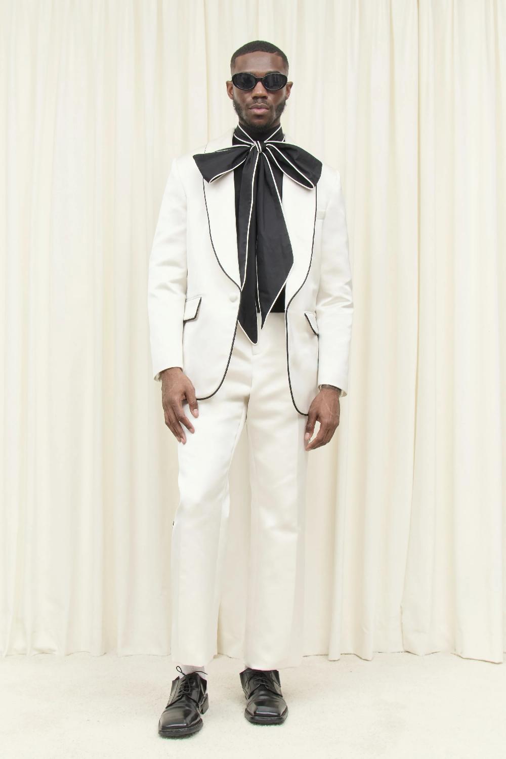 Tanner Fletcher Willie Piped Satin Trouser