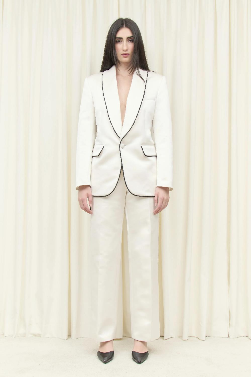 Tanner Fletcher Willie Piped Satin Trouser