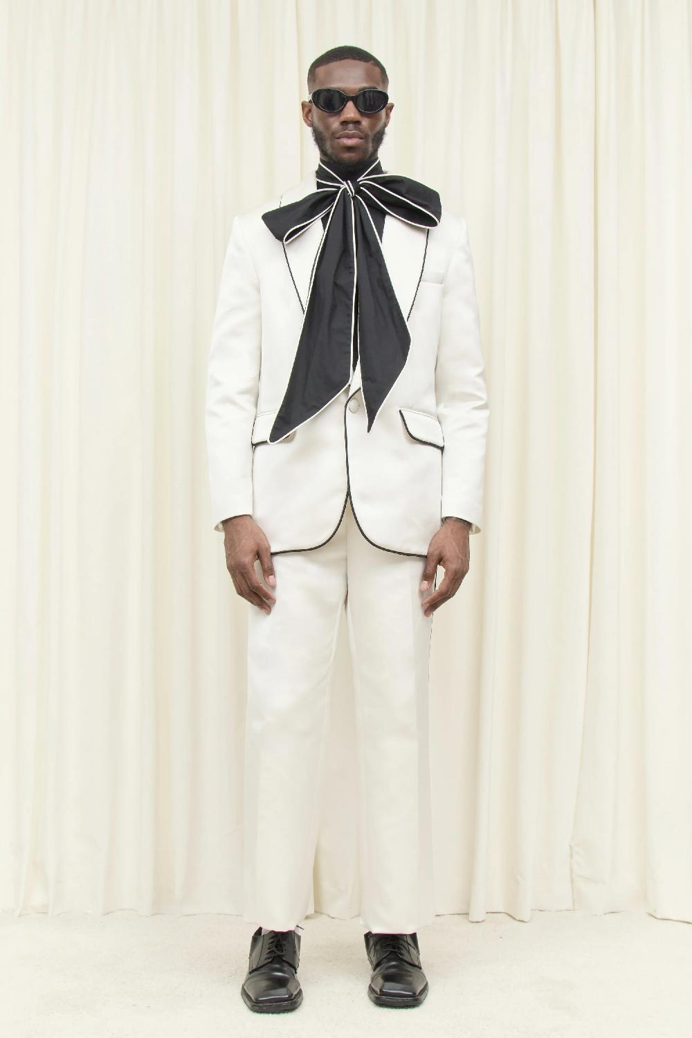 Tanner Fletcher Willie Piped Satin Trouser