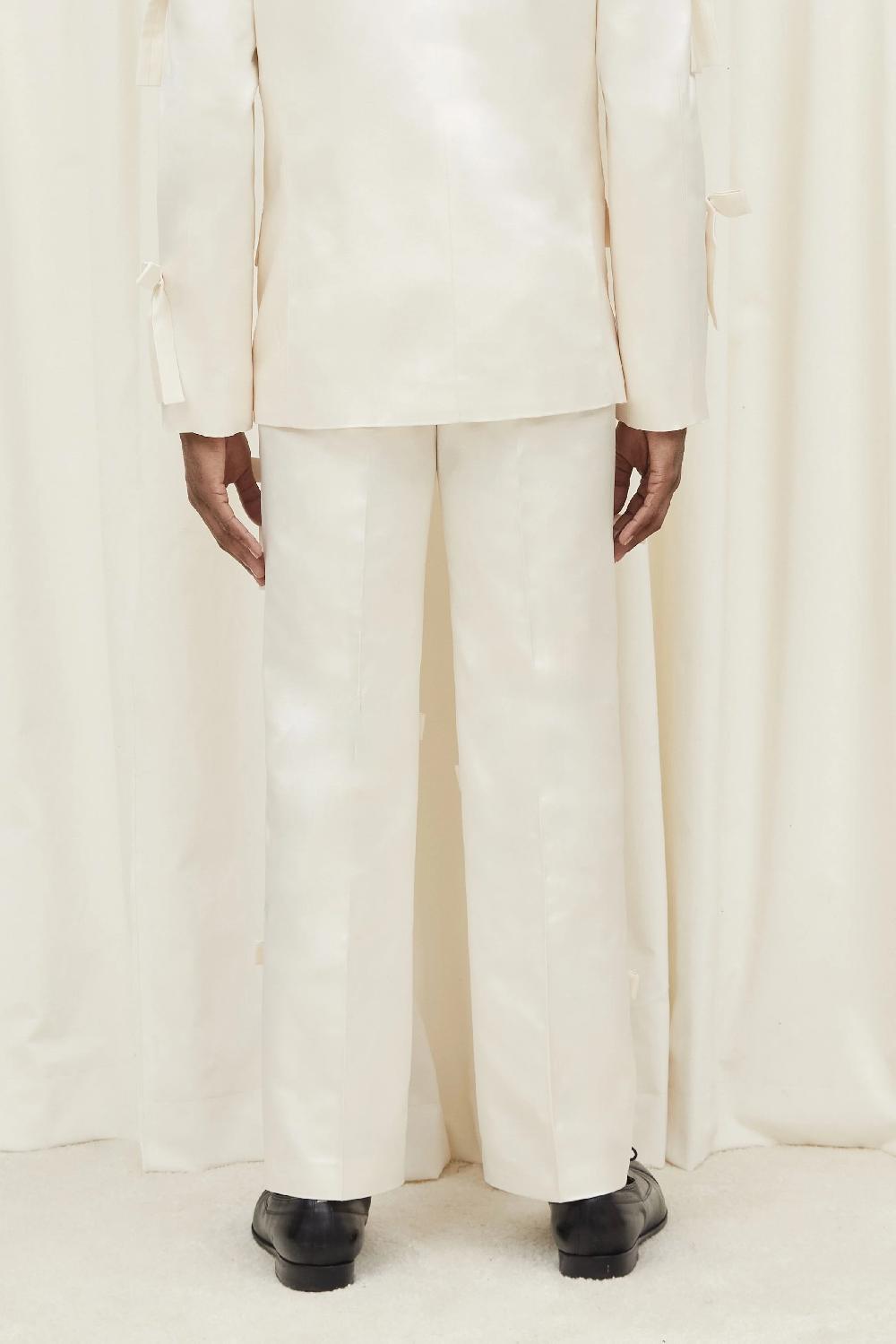 Tanner Fletcher Willie Silk Satin Bow Trouser