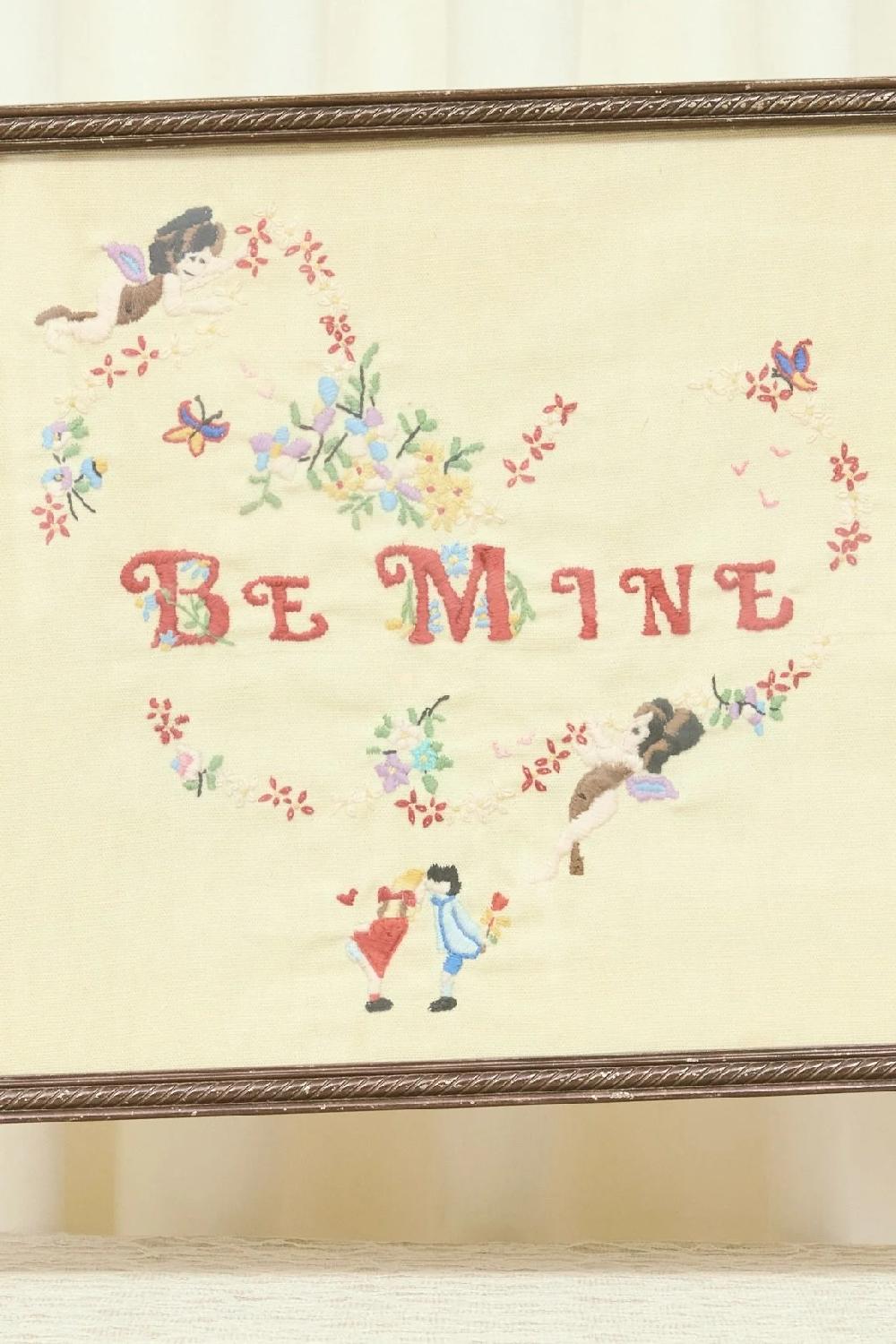 Tanner Fletcher Vintage "Be Mine" Framed Cross Stitch