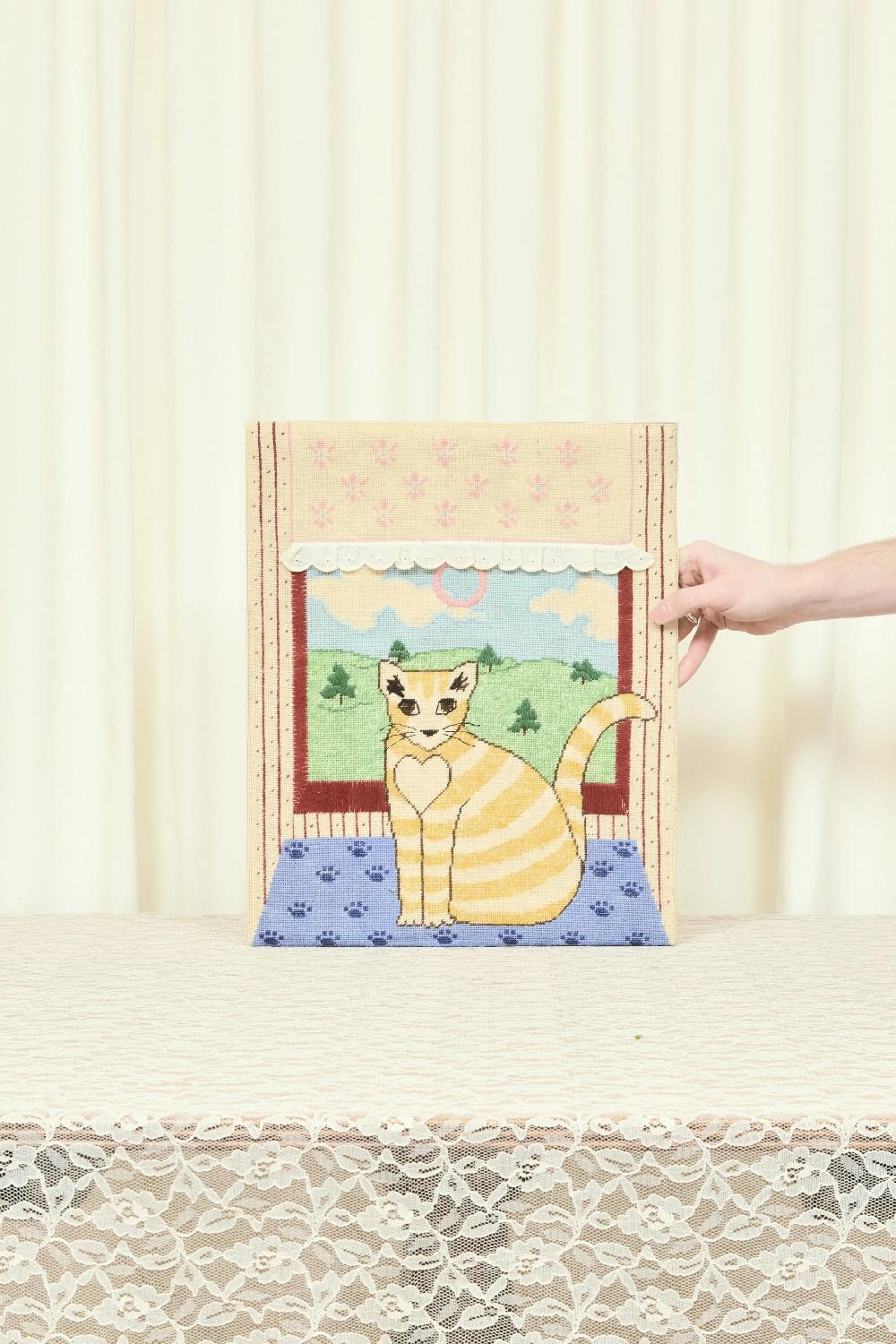 Tanner Fletcher Vintage Cat In The Window Needlepoint