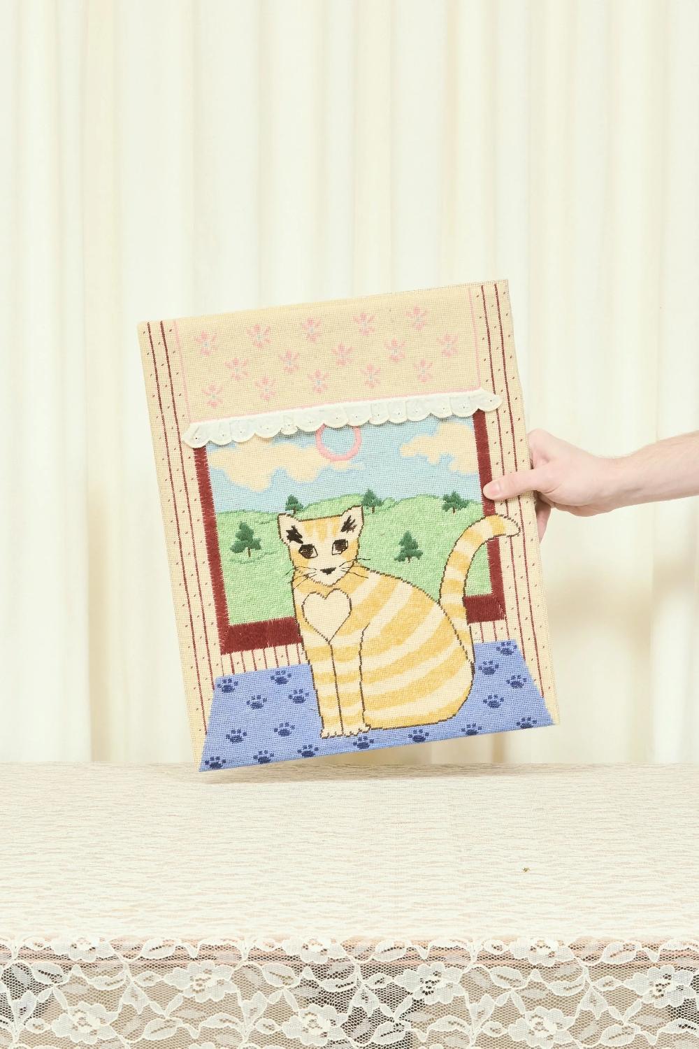 tanner fletcher Vintage Cat in the Window Needlepoint