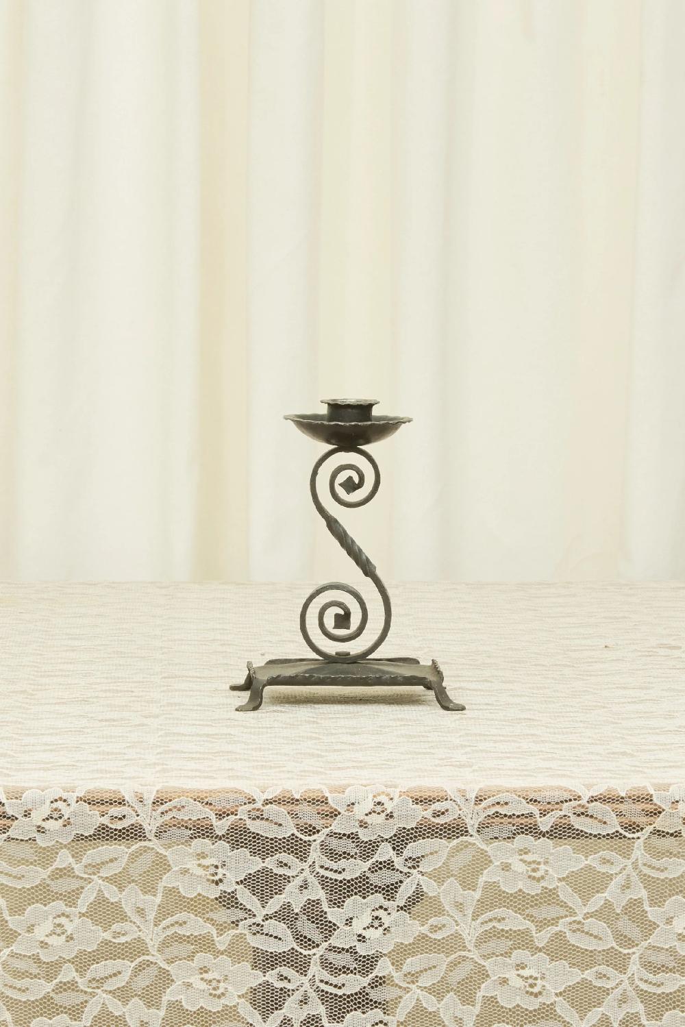Tanner Fletcher Vintage Forged Scroll Candle Holder