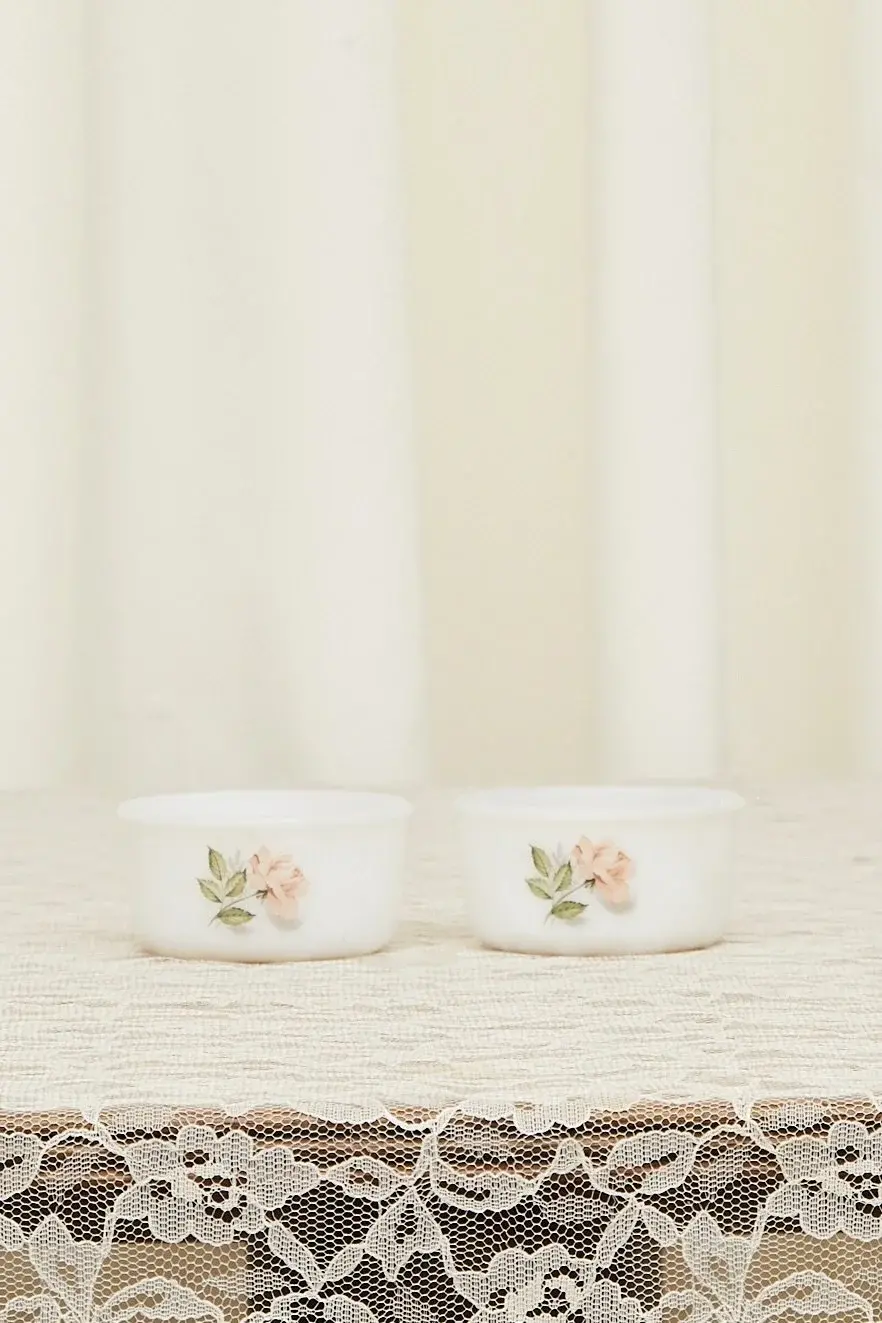 tanner fletcher Vintage French Rose Dishes - Set of 2
