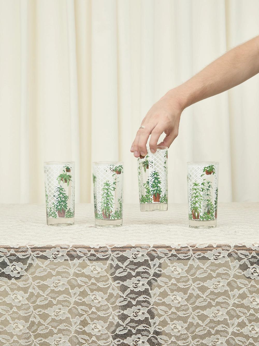 Tanner Fletcher Vintage Garden Trellis Drinking Glasses
