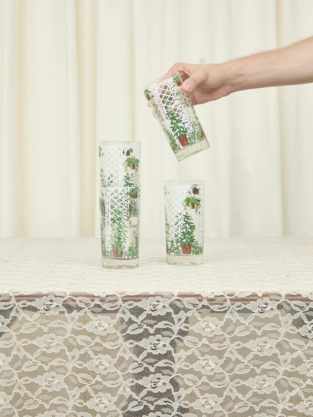 Tanner Fletcher Vintage Garden Trellis Drinking Glasses