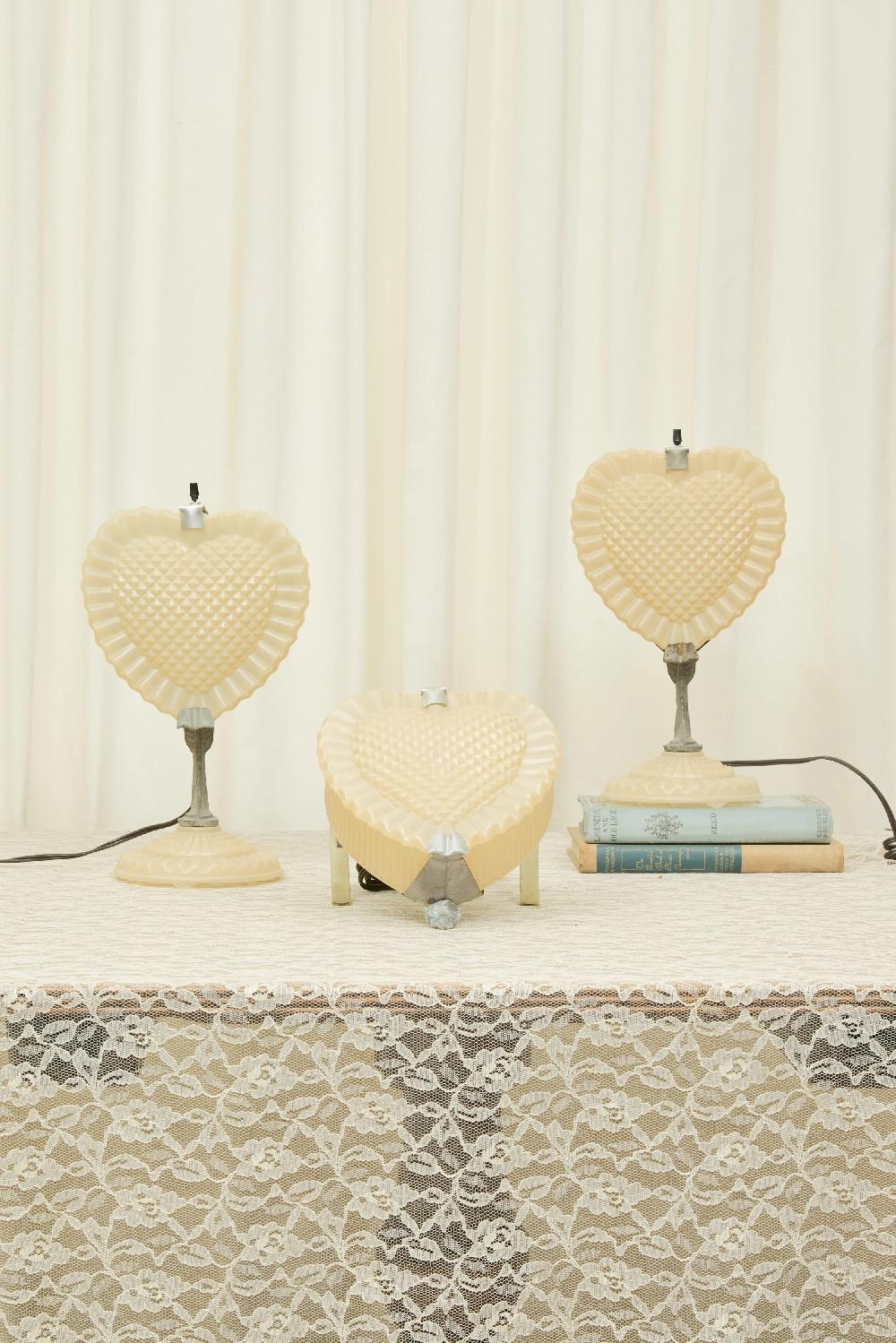 Tanner Fletcher Vintage Leaning Heart Shaped Boudoir Lamp