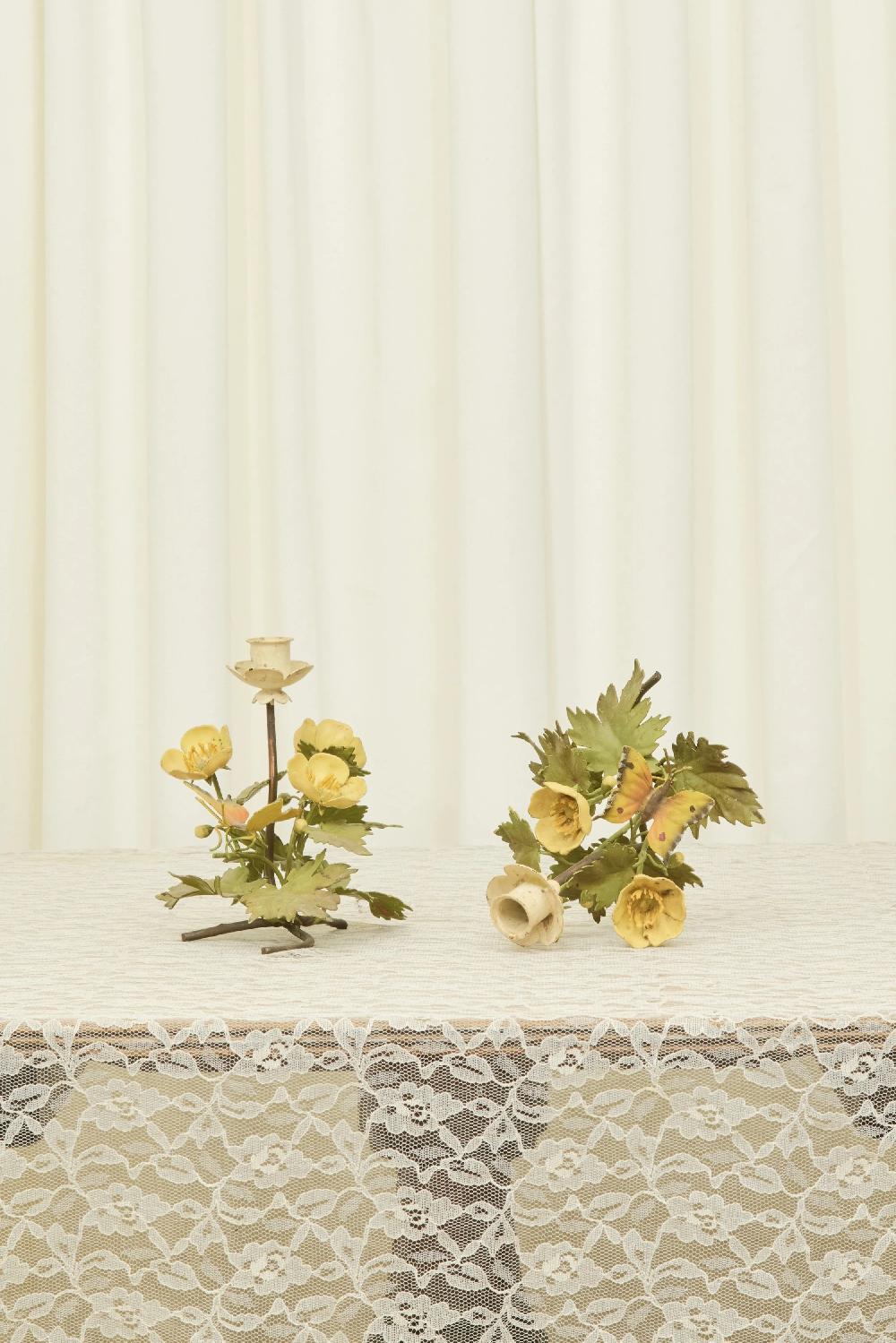 Tanner Fletcher Vintage Metal Butterfly Candle Holders Set/2