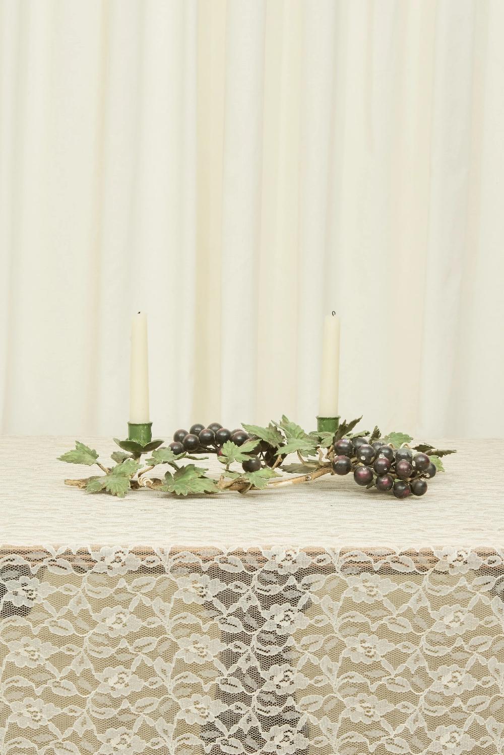 Tanner Fletcher Vintage Metal Grape Vine Candle Holder