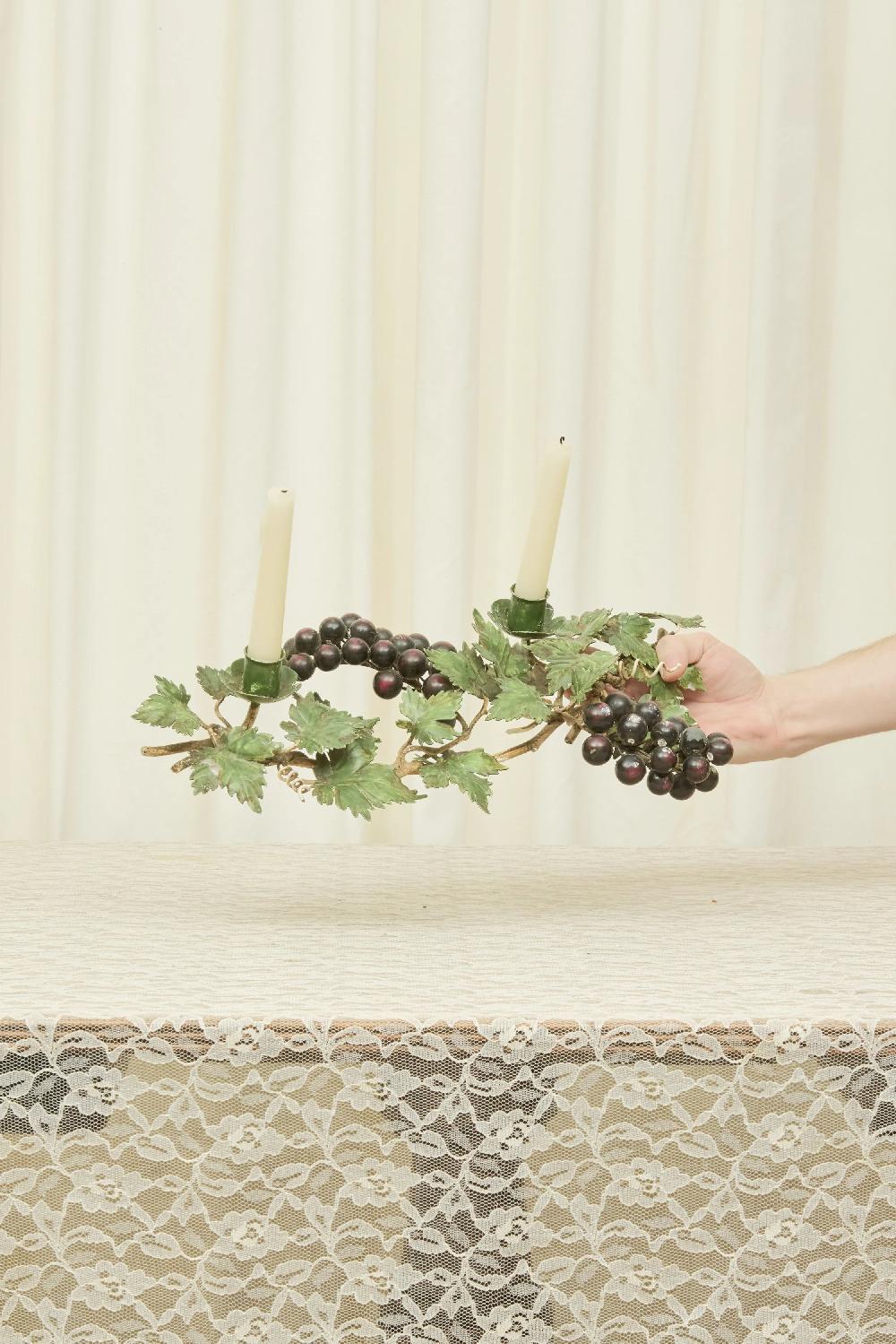 Tanner Fletcher Vintage Metal Grape Vine Candle Holder