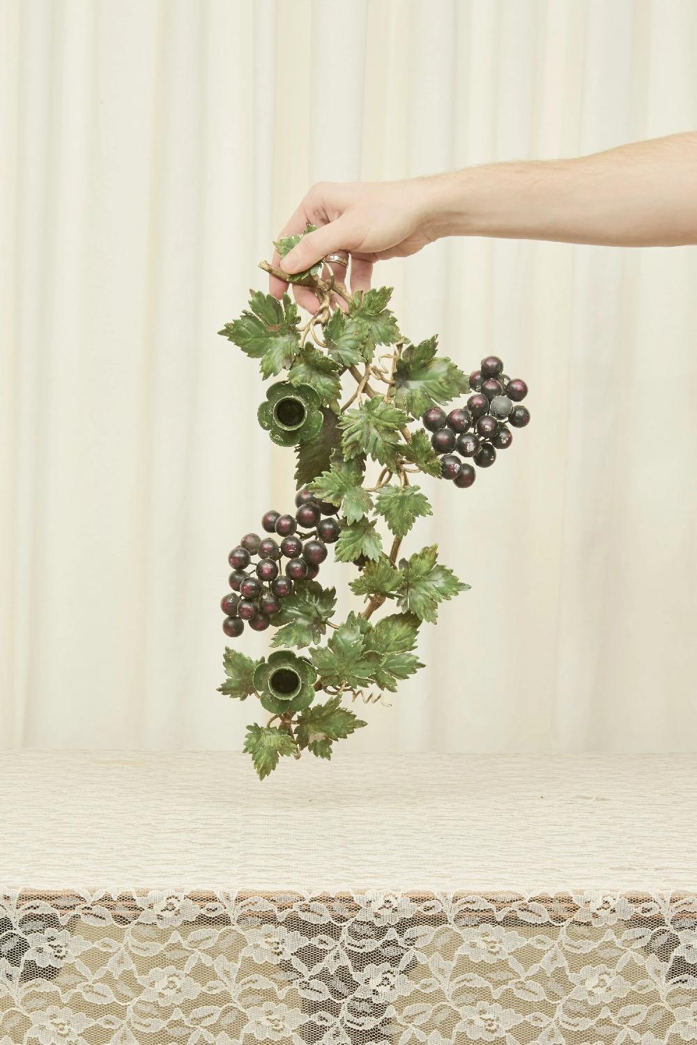 Tanner Fletcher Vintage Metal Grape Vine Candle Holder