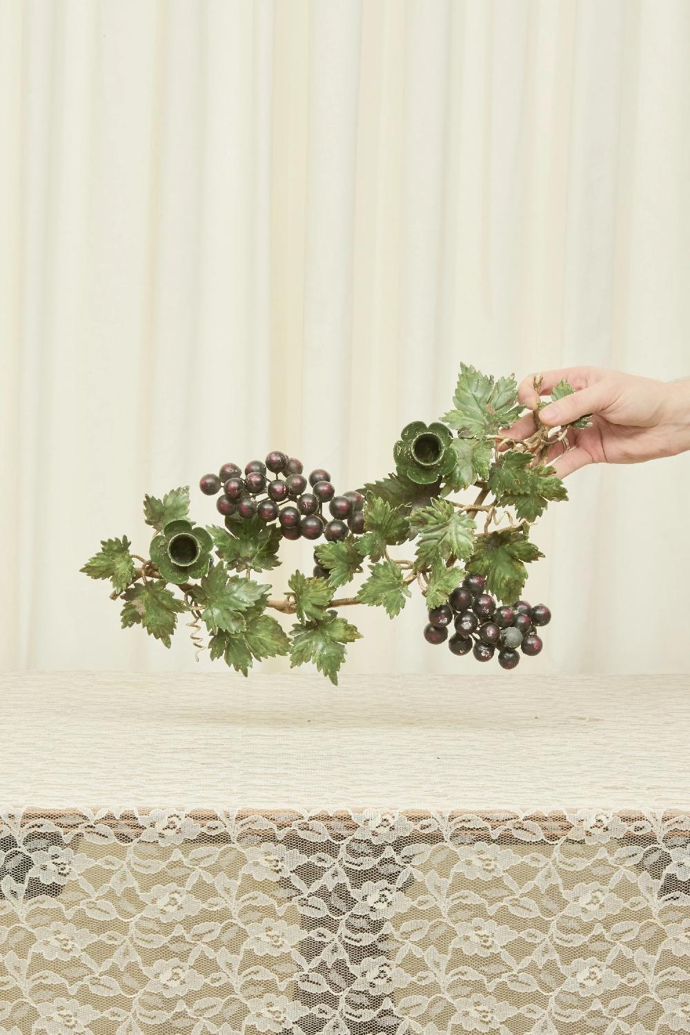 tanner fletcher Vintage Metal Grape Vine Candle Holder