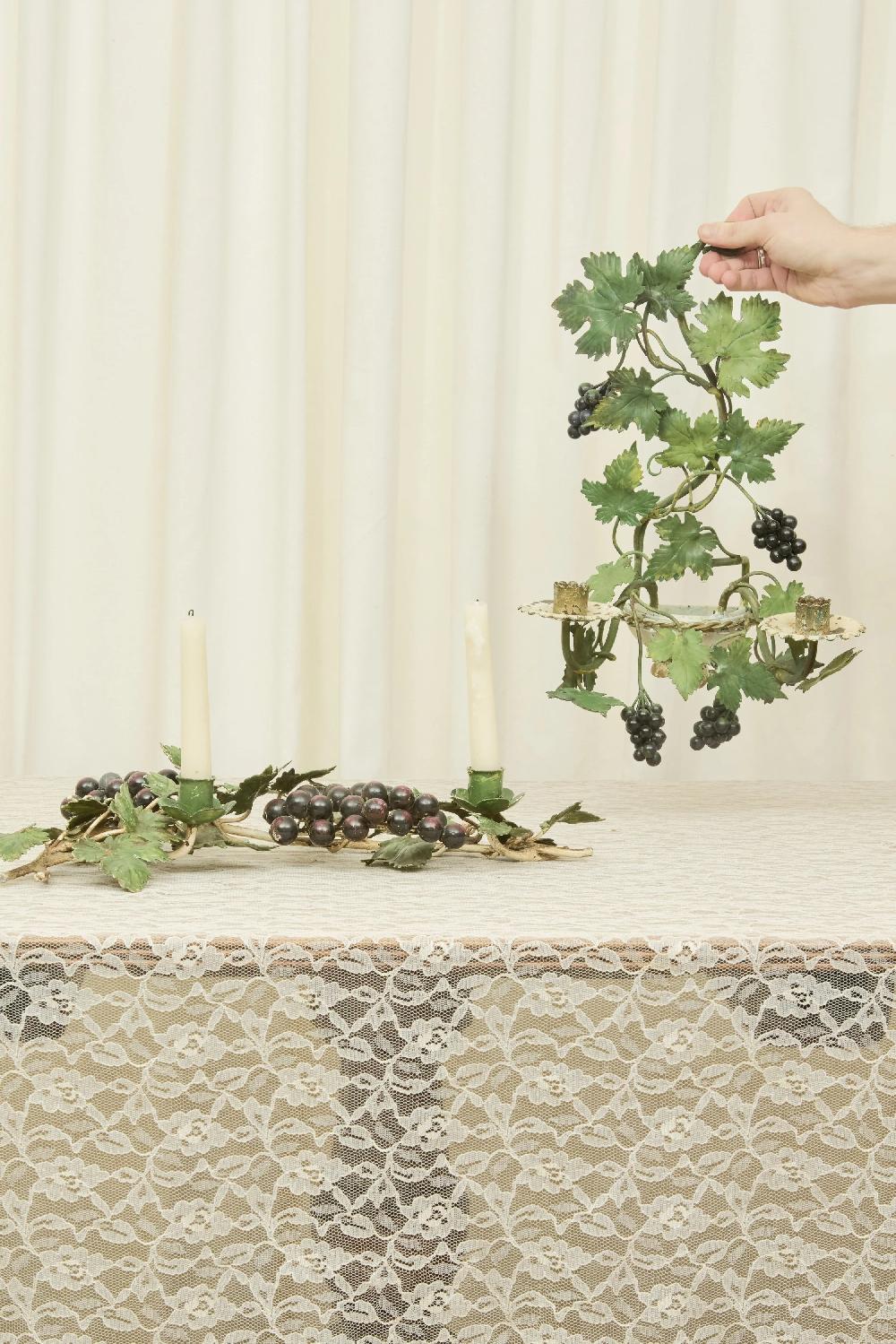 Tanner Fletcher Vintage Metal Grape Vine Candle Sconce