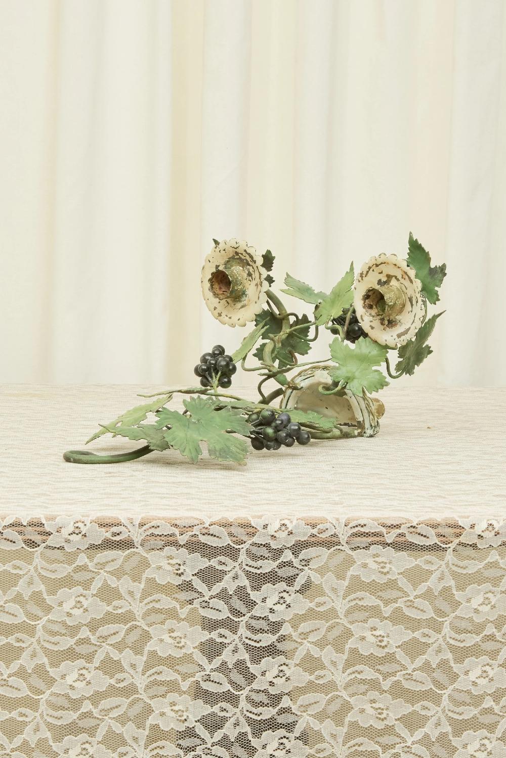 Tanner Fletcher Vintage Metal Grape Vine Candle Sconce