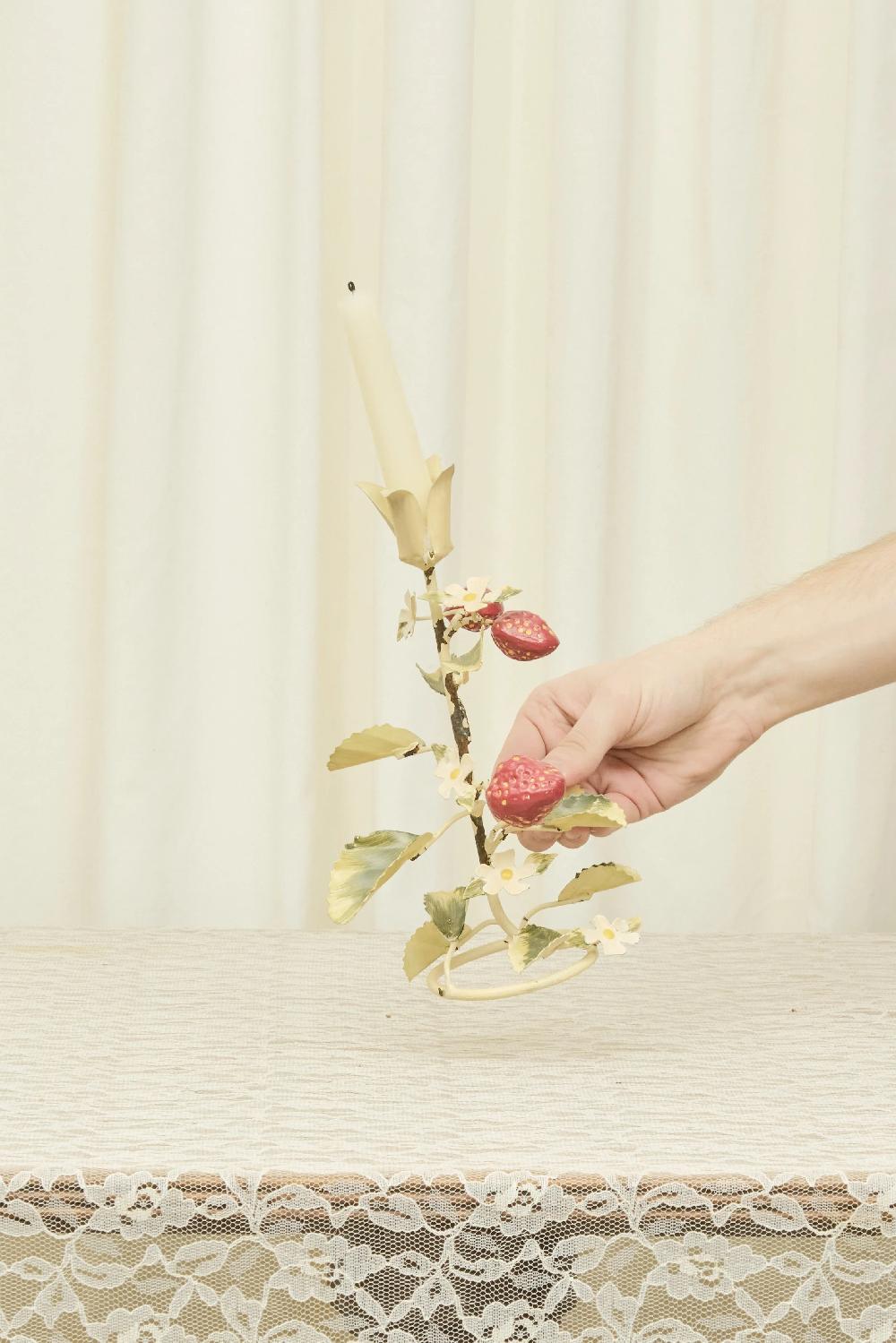 Tanner Fletcher Vintage Metal Strawberry Candle Holder