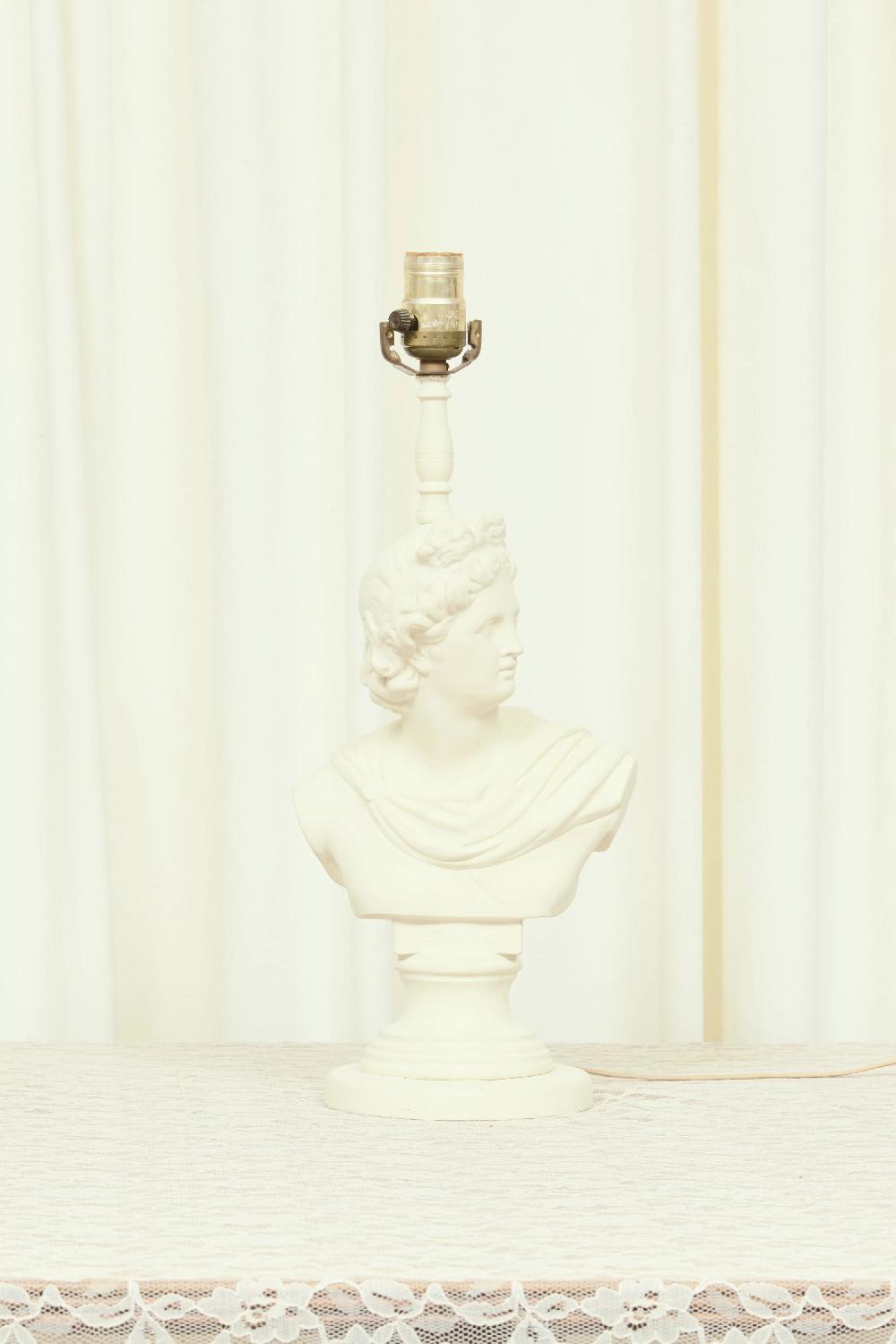 Tanner Fletcher Vintage Neoclassical Plaster Bust Lamp